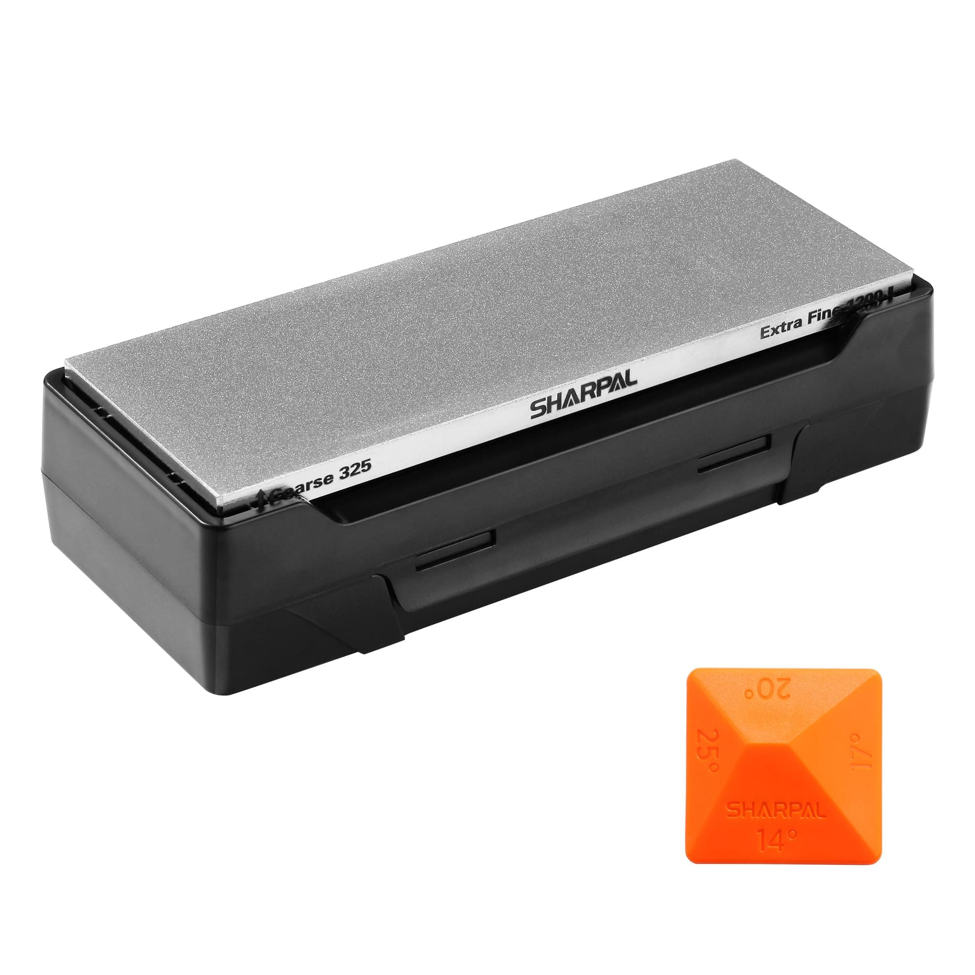 162N Double-sided Diamond Sharpening Stone Whetstone Knife Sharpener |Coarse 325 / Extra Fine 1200 Grit | Storage Case with NonSlip Base & Angle Guide (8 in. x 3 in.)
