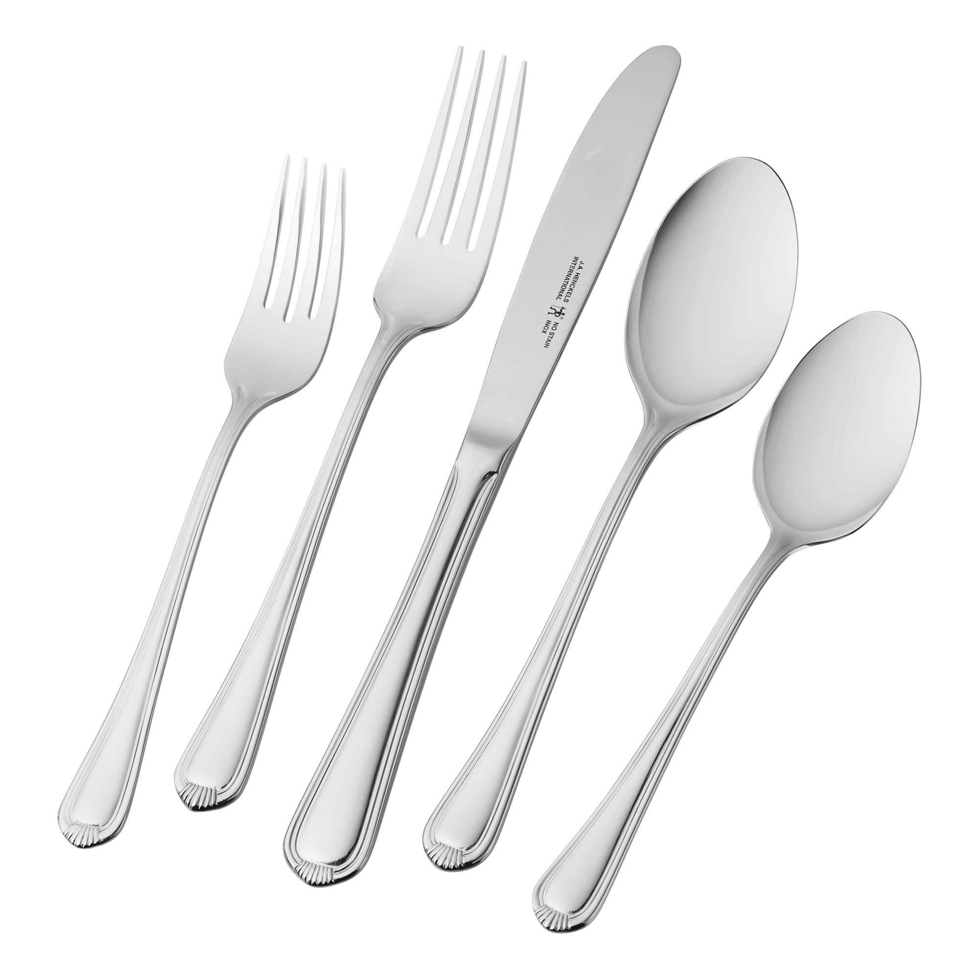 HENCKELS Alcea Flatware Set, 20-Piece, Silver