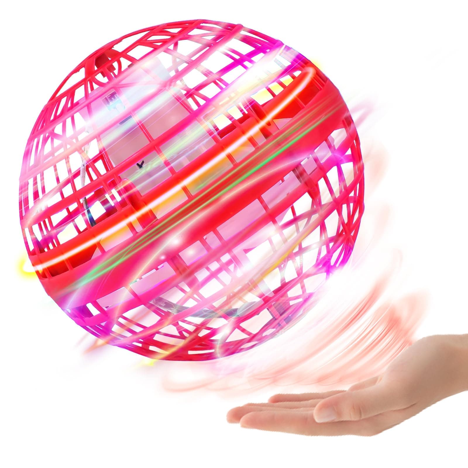 Flying Spinner-Flying Orb, Red Hover Orb, Flying Ball, Hover Ball, Boomerang Ball, Flying Spinner Mini Drone, Flying Toys, Ufo Smart Sensor Flying Ball Drone Cool Stuff Gift For 6 7 8 9 10+ Kids
