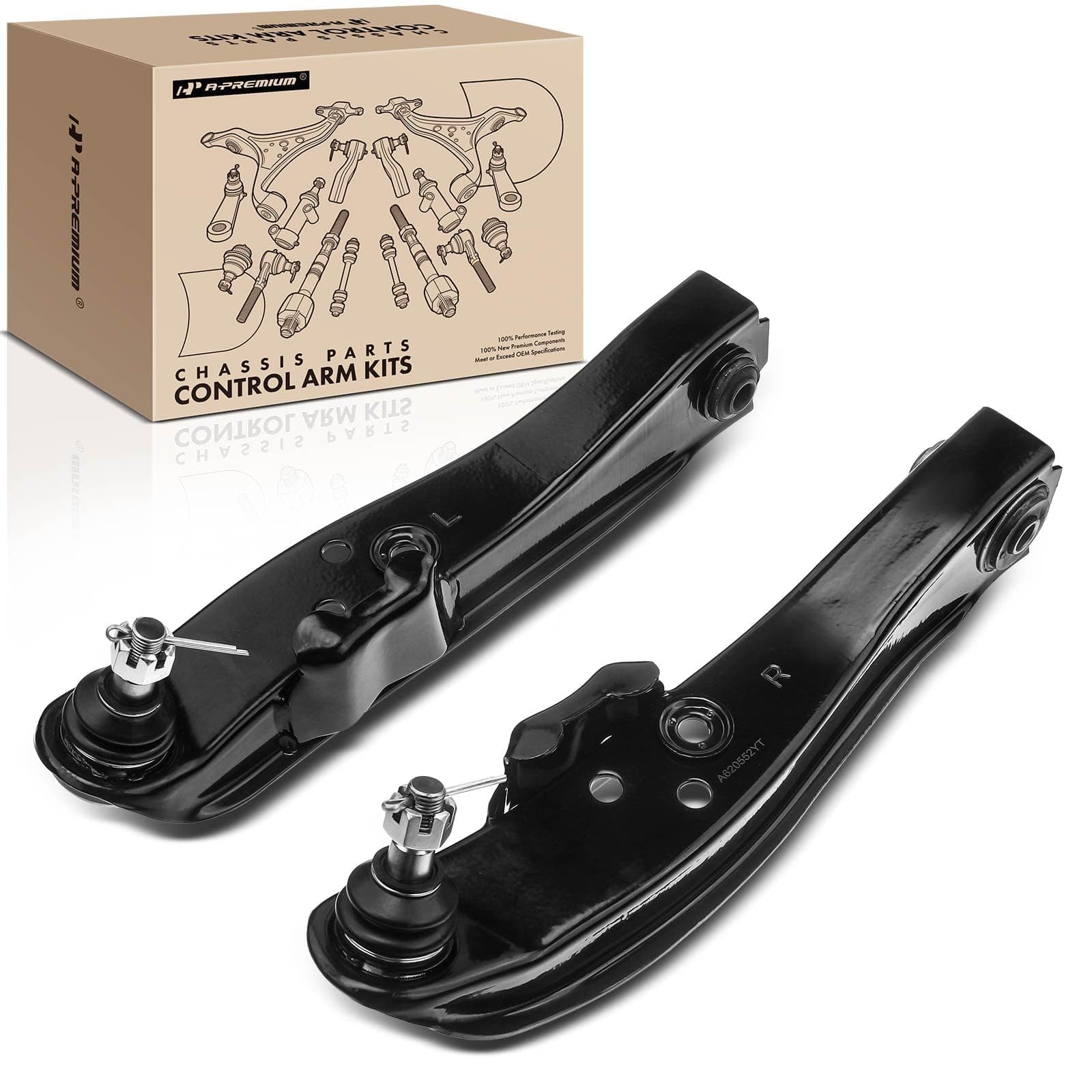 A-Premium Front Lower Control Arms Suspension Arm with Ball Joint Compatible with Nissan 240SX 1989 1990 1991 1992 1993 1994 2-PC Set