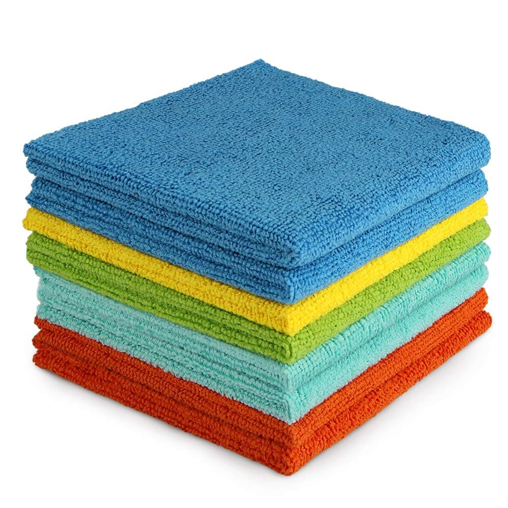 AIDEA Microfiber Cleaning Cloth, 8PK, All Purpose Microfiber Towels, Absorbent Cleaning Rags Kitchen Towels, Lint Free Dusting Cloth for House, Kitchen, Car, Window, 12"×12"