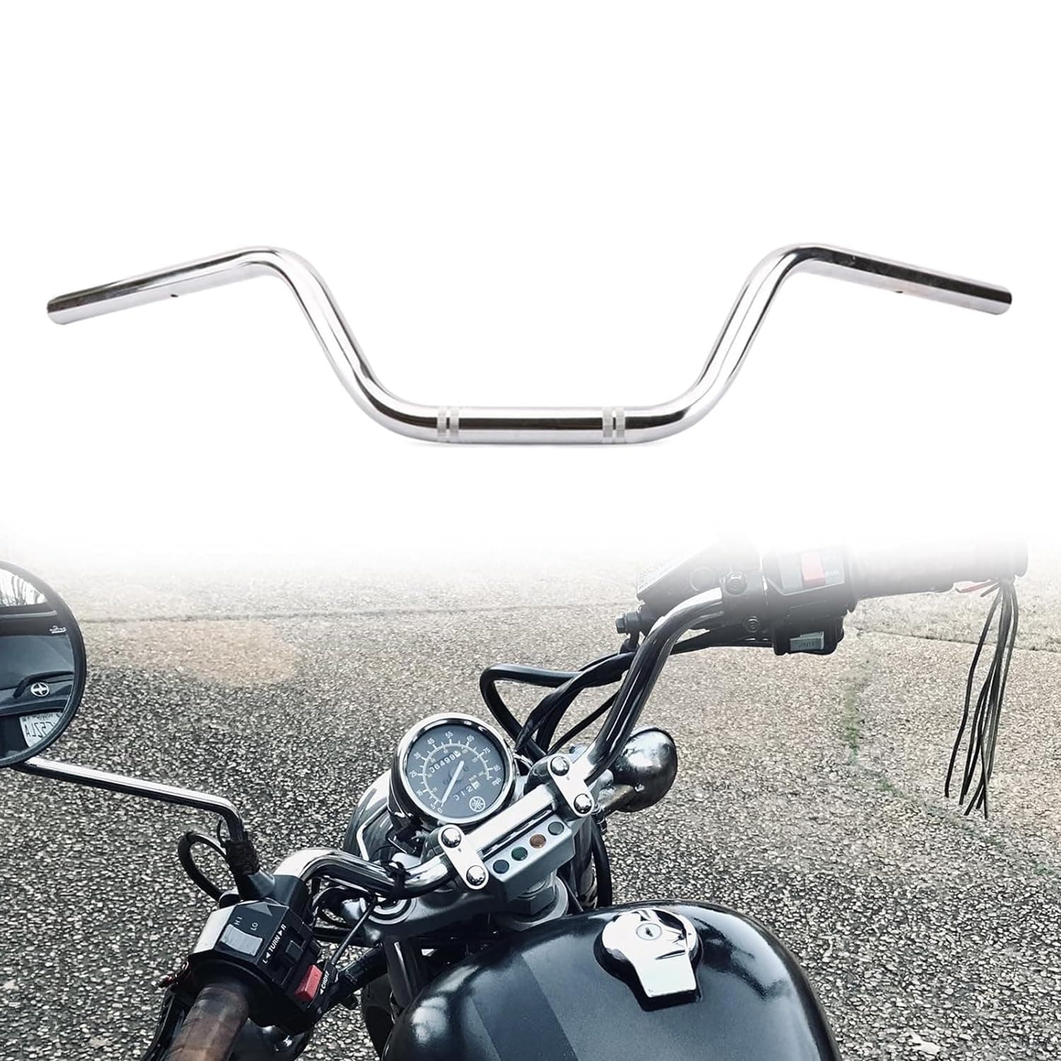 Motorcycle 7/8" Drag Handlebars High-Rise Tracker Handle Bars Universal For Sportster XL 883 1200 Cruiser Bobber Custom Chopper Softail Dyna Tour Glide Road CG125 Chrome