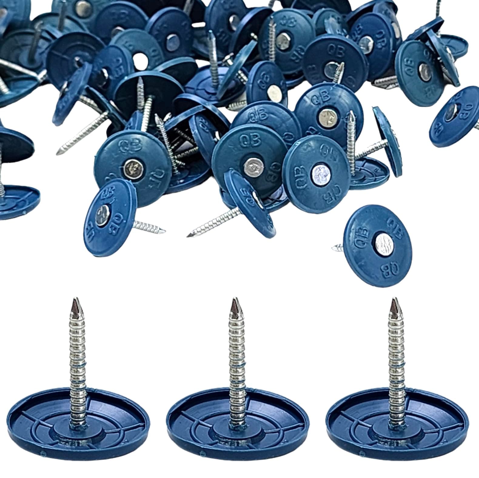 (100 Pack) Round Plastic Cap Nail 1 Inch Roofing Nails Galvanized Tar Paper Nails for House Wrap Fastening Foam Board Roofing Felt Insulation Film (100)