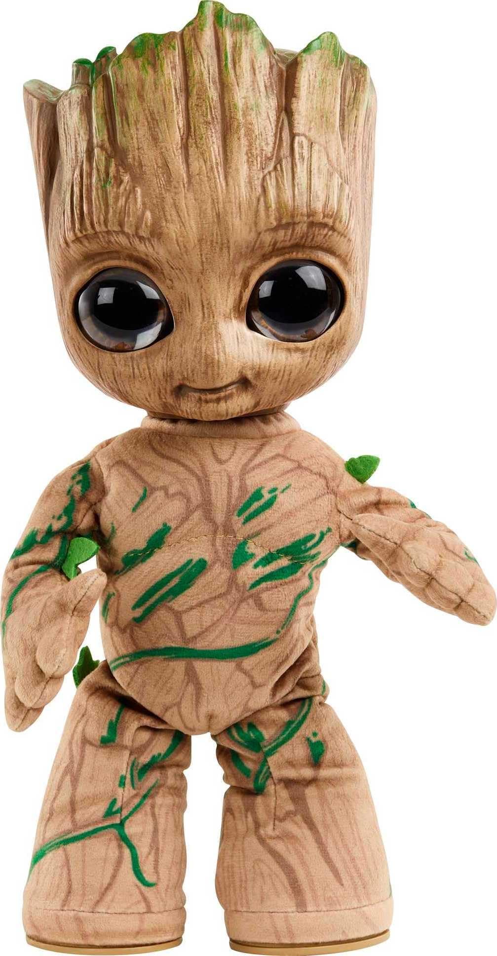 Mattel Marvel Plush, Groovin’ Groot Dancing & Talking Figure from the Disney+ Series I Am Groot, Soft Toy for Kids, Fans & Collectors