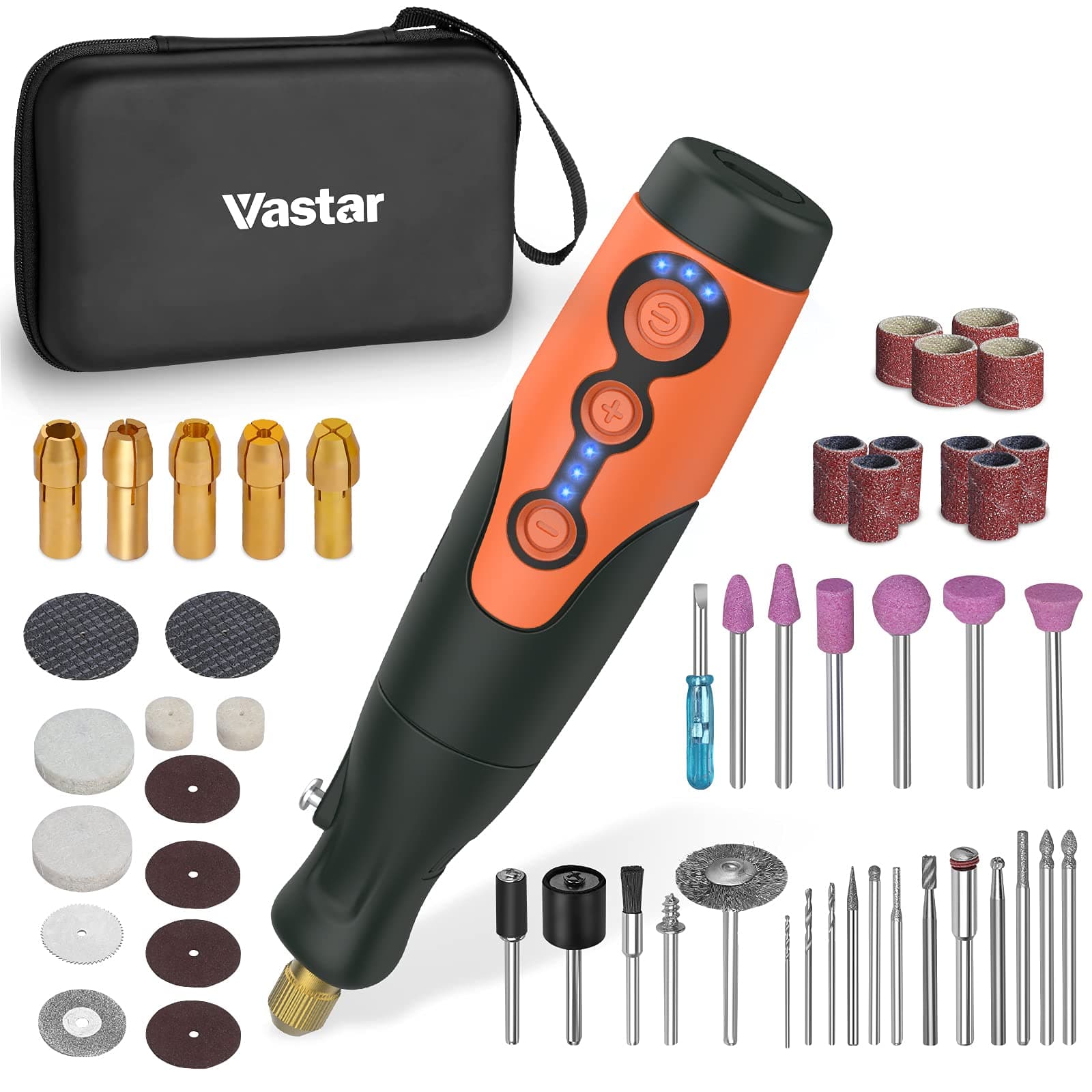 Vastar 135W Multi-Function Rotary Tools Electric Rotary Tool Kit, 6 Adjustable Speed, 8000-35000 RPM, with 210 Accessories, Suitable for Cutting, Engraving, Drilling, Grinding, Polishing