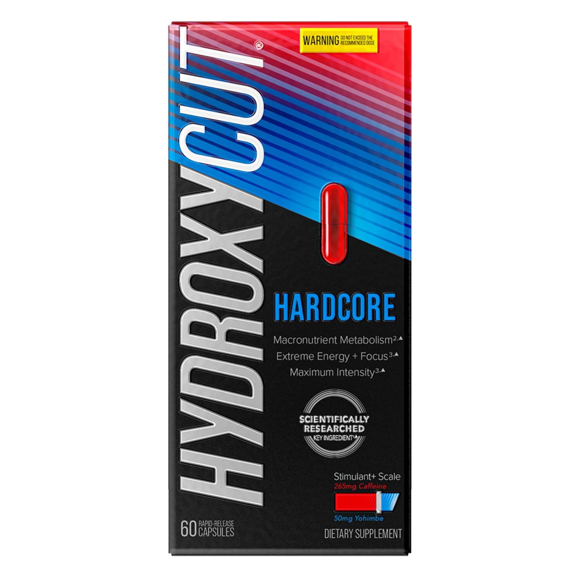 Hydroxycut Hardcore - 60 Rapid-Release Capsules - Thermogenic Calorie Burn, Extreme Energy + Focus, Maximum Intensity - for Women & Men