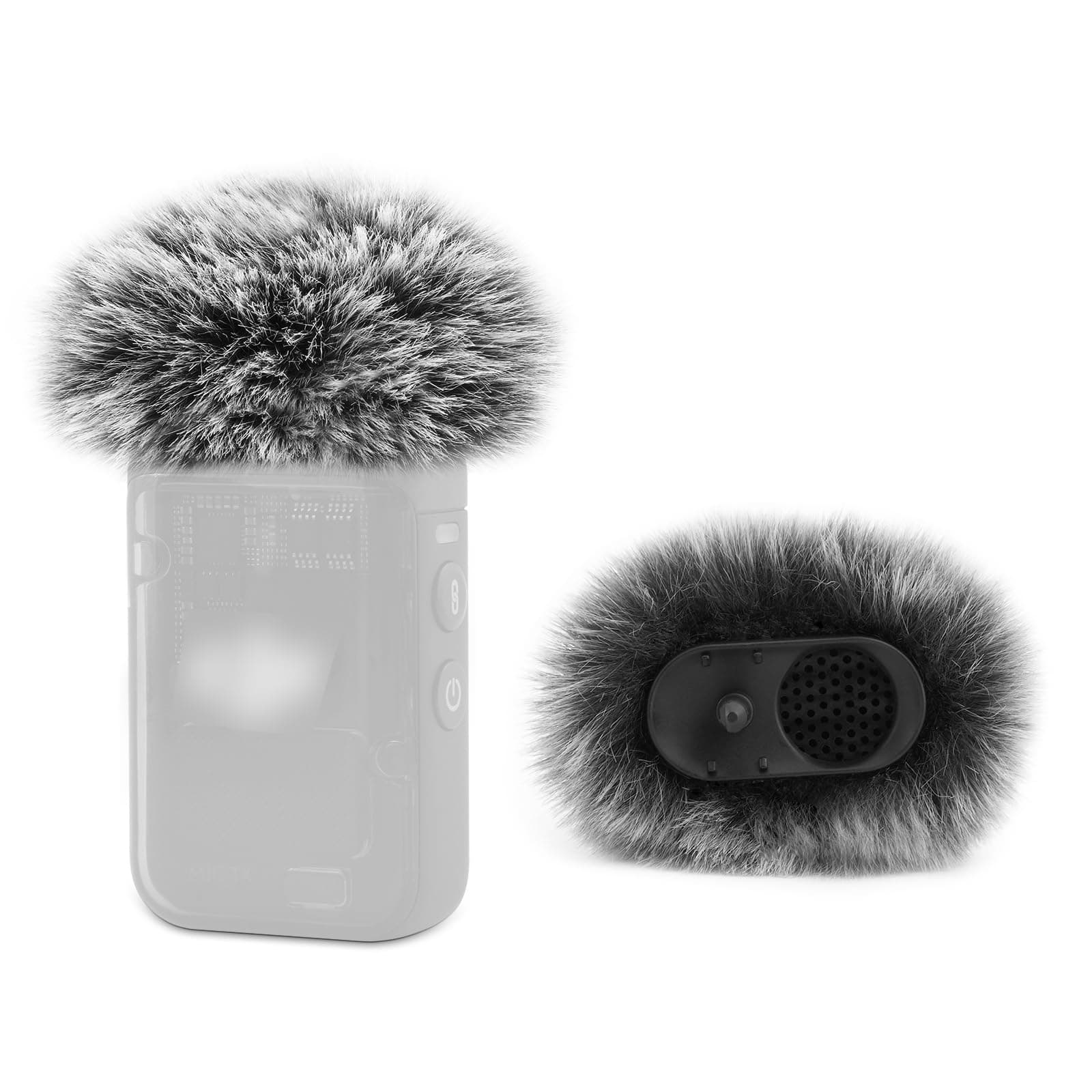LEFXMOPHY Windscreen for DJI MIC 2 / OSMO POCKET 3 Microphone Furry Wind Muff Grey Foam (Not for Dji Mic 1 Cover), 2-Pack