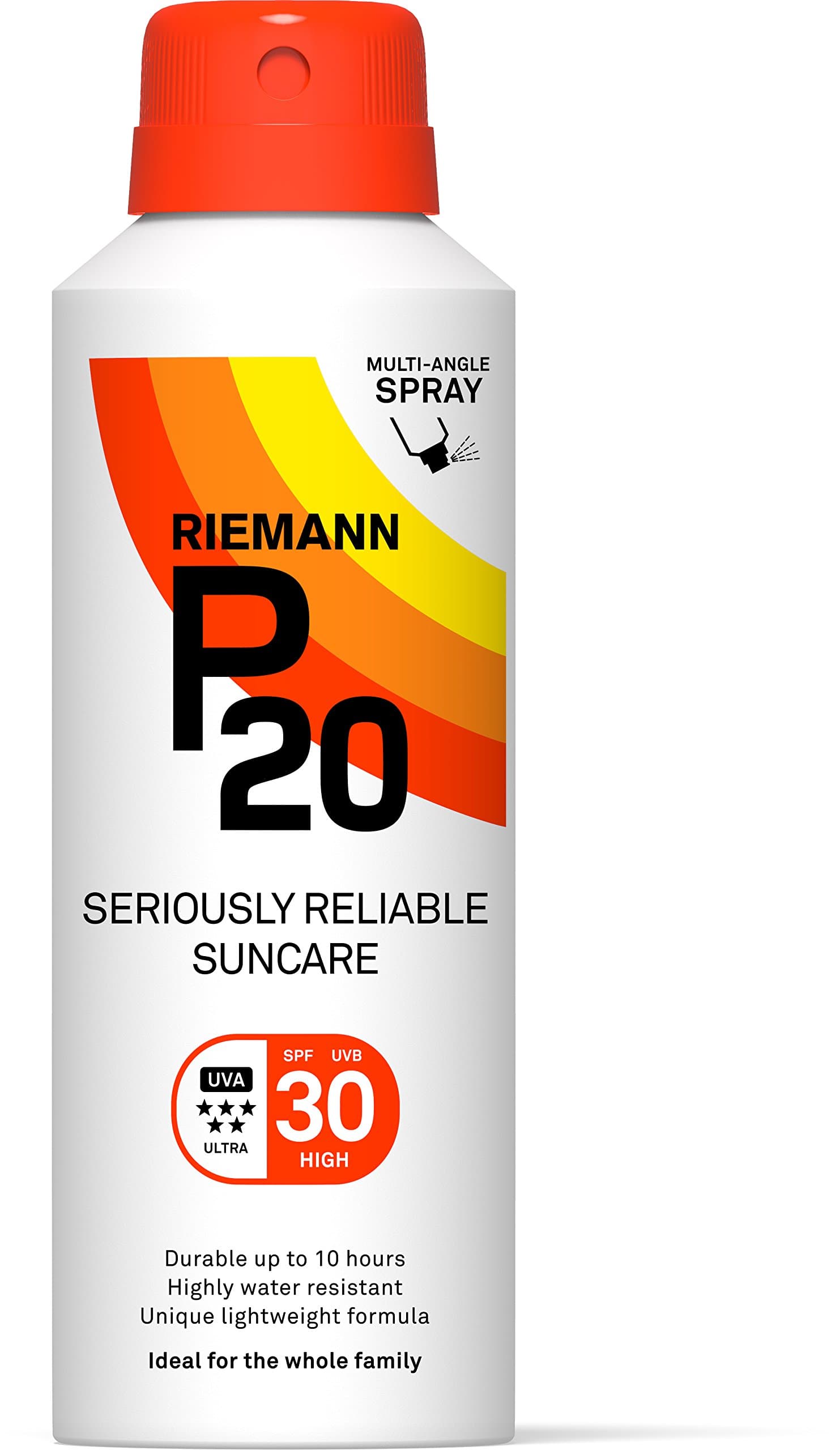 Riemann P20 Sunscreen SPF30 Multi-angle Spray 150ml | Long Lasting UVA & UVB Protection for up to 10 hours | Highly Water Resistant (Package may vary)