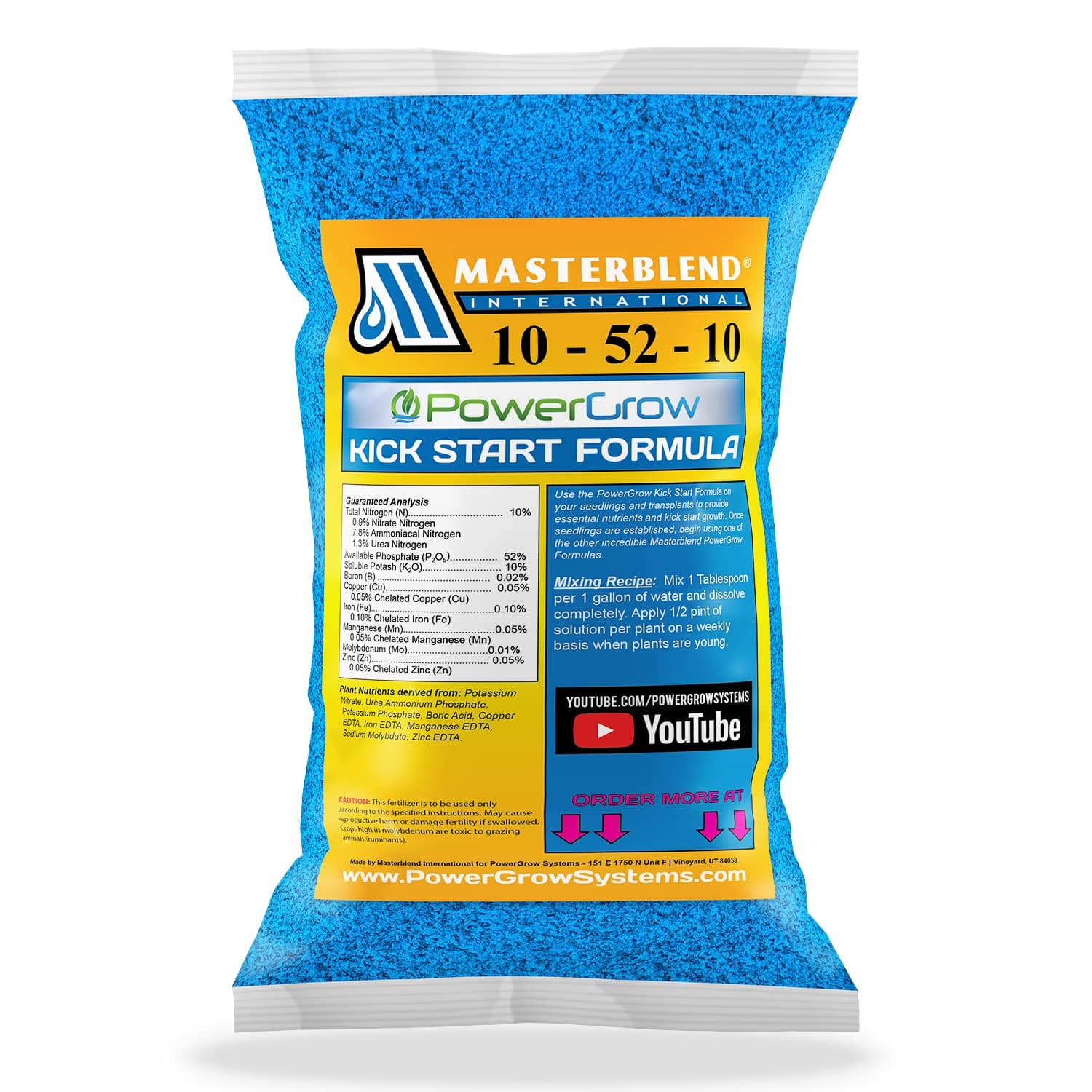 MASTERBLEND Kick Starter Formula 10-52-10 by PowerGrow Systems (1 Pound Bag)