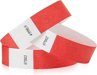 Wristco700 Neon Red Tyvek Wristbands for Events - Tamper-Proof Design & Fluorescent Color Prevent Reuse Premium-Grade Bracelets for Hospital & Medical ID, Party & VIP Identification