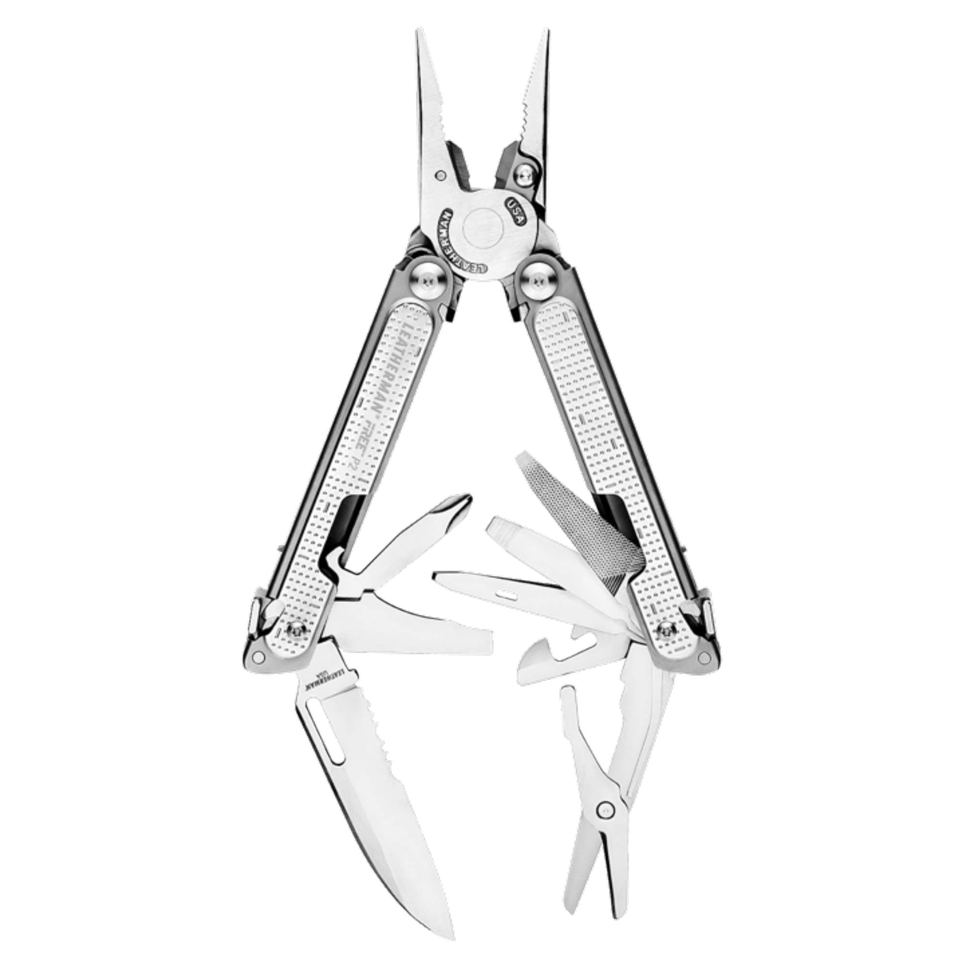 LEATHERMAN, FREE P2 Multitool with Magnetic Locking, One Size Hand Accessible Tools, Made in the USA