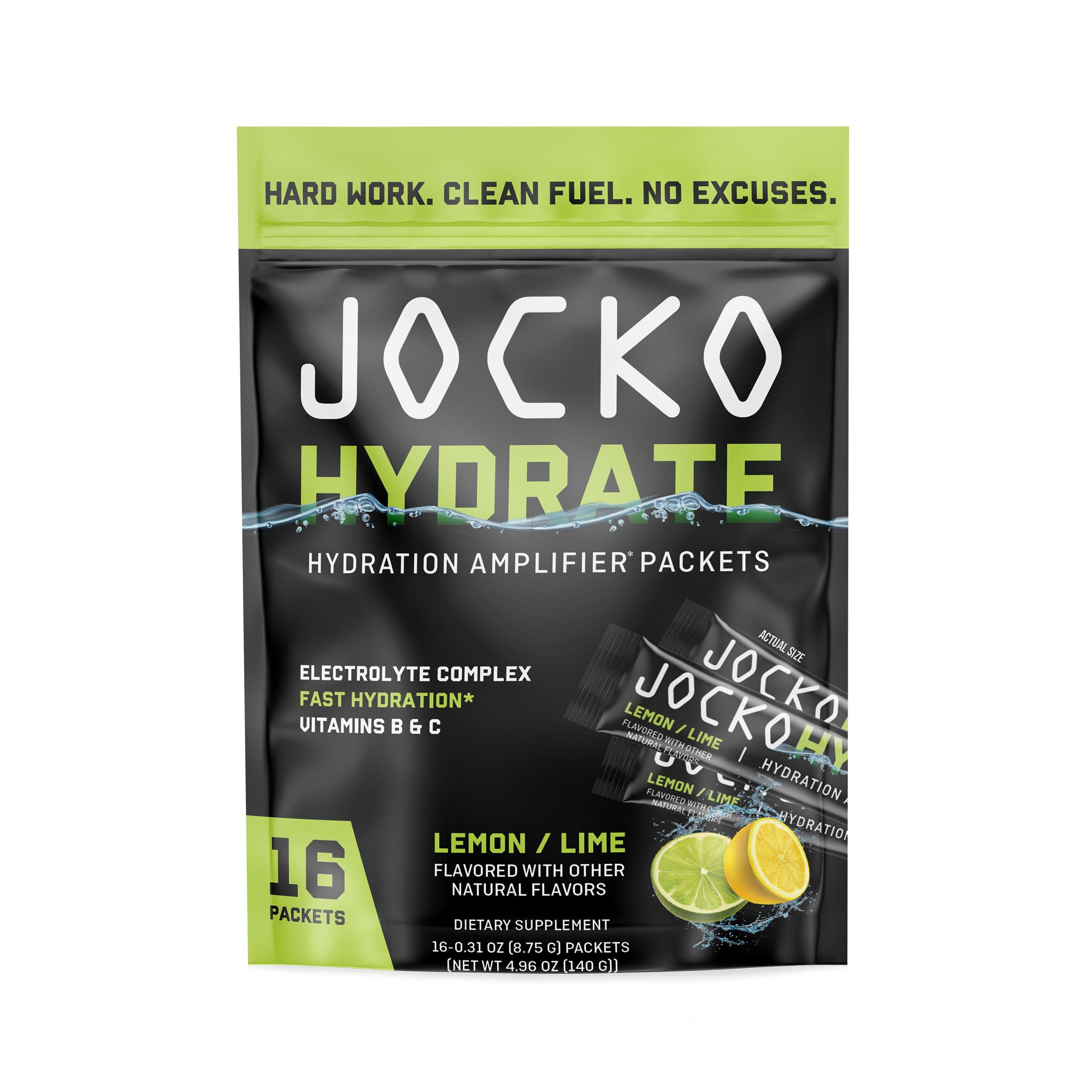 Packets Low Sugar - Hydration Amplifier Packets for Recovery, Dehydration, & Exercise - with Vitamins B6, B12 & C (16 Packets) Lemon Lime