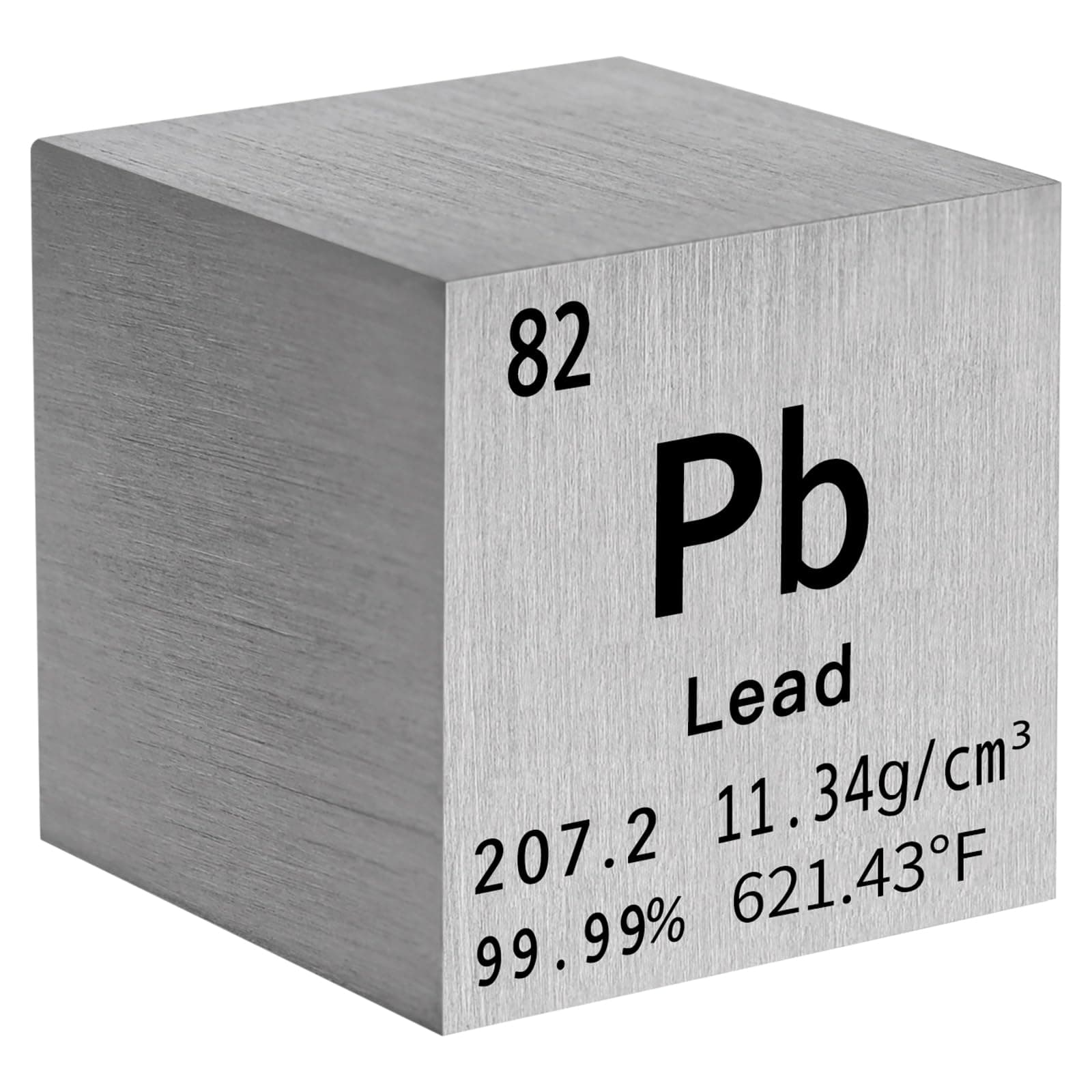Lead Cube Pure Metal High Density Cube Laser Engraved for Element Collection Lab Material Periodic Table of Elements Collection DIY Teacher Science Creative Gift (Lead, 1 Inch)