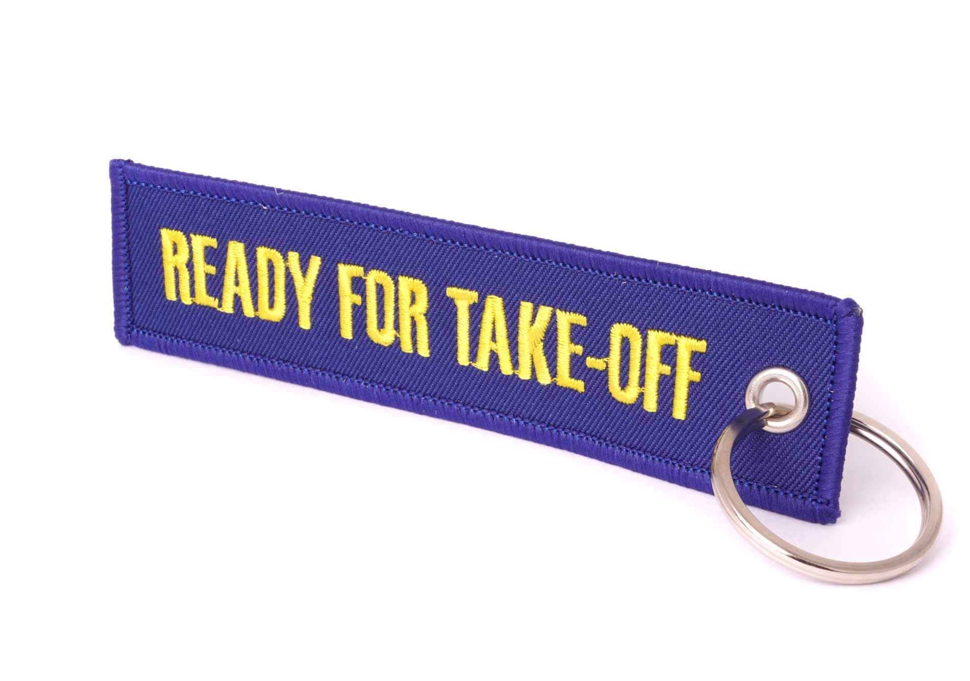 Wingdesign Key Ring Ready for Take Off Colour: Blue/Font: Gold Approx. 12.5 x 3 cm (EN) Dealer from Germany