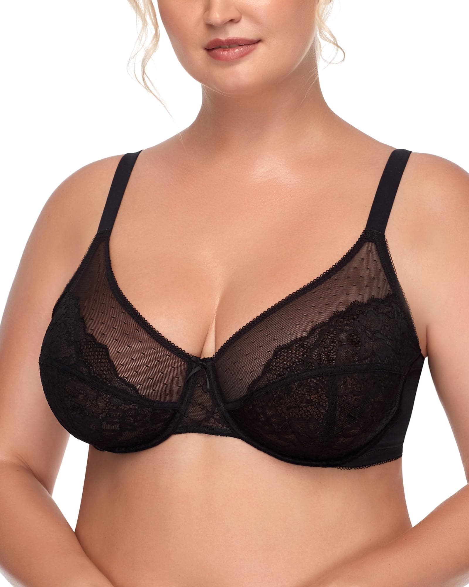 HSIA Minimizer Bras for Women Full Coverage Underwire Bras Plus Size,Lifting Lace Bra for Heavy Breast