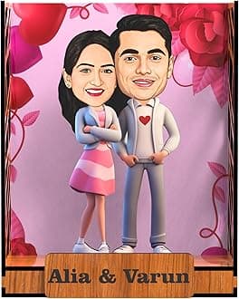 AVATAAR STUDIO Personalized Gift for Wife, Husband, Girlfriend, Boyfriend, Friends Character Caricature Photo Frame Unique Design Customized Gift for Friends & Family (COUPLE 3 BOX)