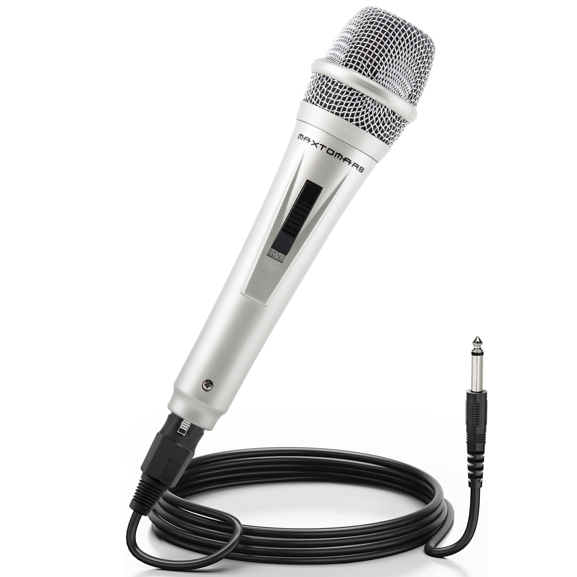 Dynamic Musical instrument Microphone for Singing with 4M/13 ft XLR Cable, Handheld Mic for Karaoke Singing, Speech, Wedding, Stage and Outdoor Activity(Silver)