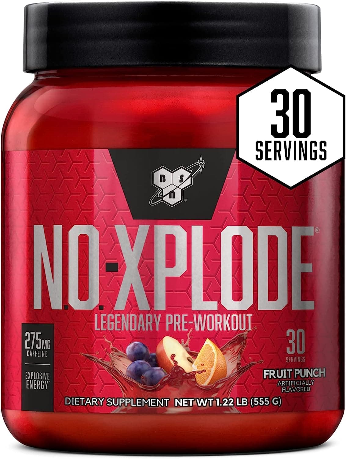 BSN N.O.-XPLODE Pre Workout Powder (Fruit Punch) - 30 Servings