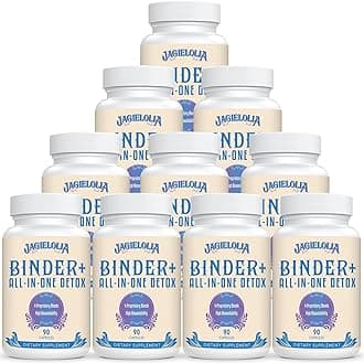 All-In-One Detox Binder Supplement 1500 MG - High Bioavailability, Liver Gut Detox Cleanse with Activated Charcoal, Zeolite & Bentonite Clay for Toxins, Liver, Digestive, 900 Vegan Capsules