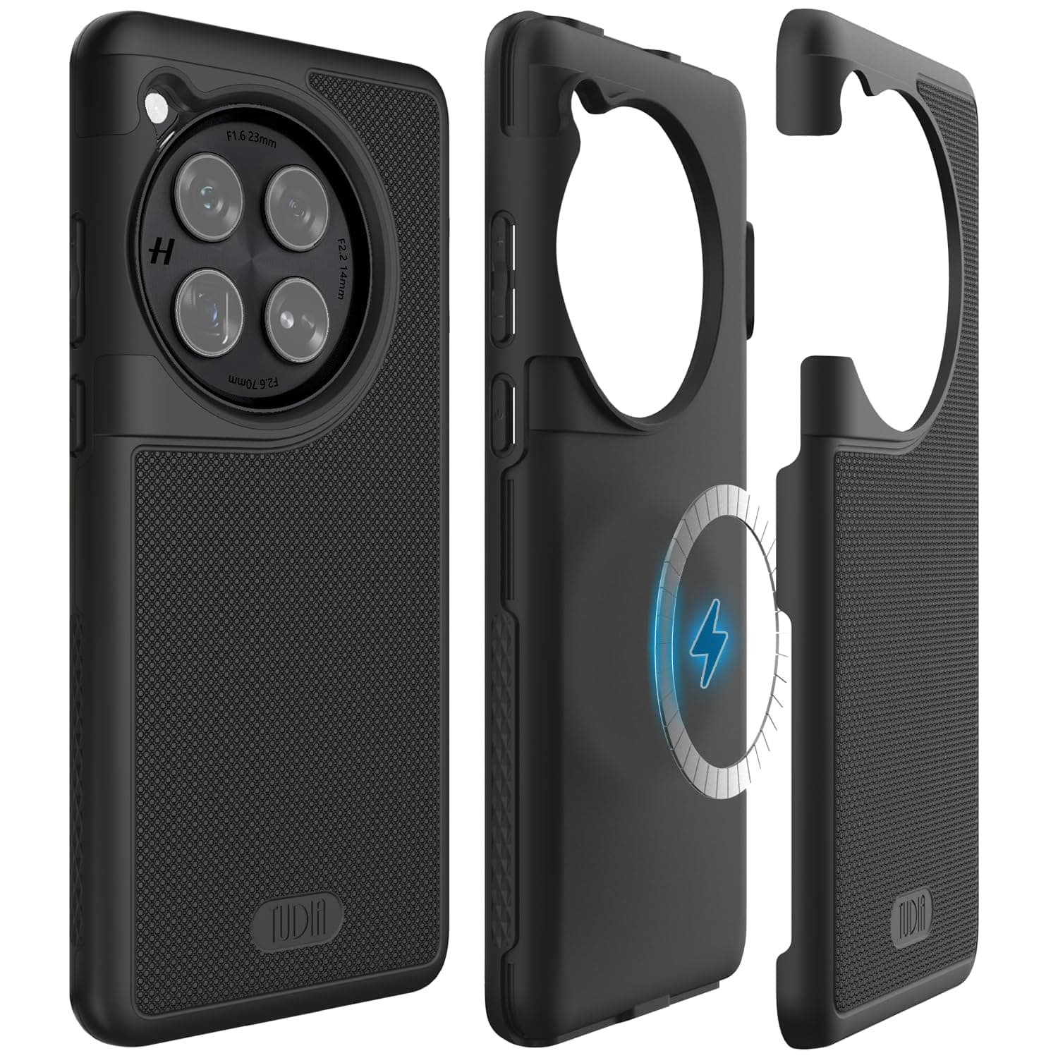 DualShield Grip Designed for OnePlus 12 Case 5G (2024), [MergeGrip] Military Grade Dual Layer Shockproof Slim Tough Heavy Duty Protective Phone Case (Matte Black, Magsafe Compatible)