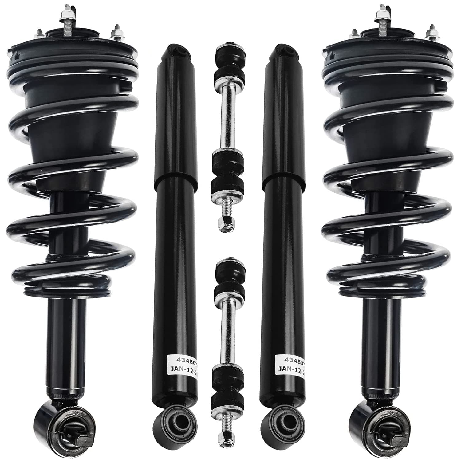 6pc Struts Shocks Kit for 14-18 Chevy GMC Silverado Sierra 1500 Complete 2 Front Struts w/Coil Springs 2 Sway Bars 2 Rear Shock Absorbers 2014 2015 2016 2017 2018 Replacement Suspension