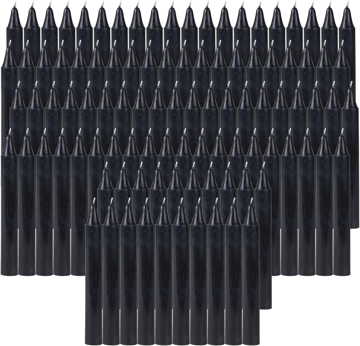 100 pcs Bulk Black Candles-Magic Ritual Small Mini Spell Chime Candles-for Pagan and Witchcraft Altars-4 inch X 1/2 inch Diameter