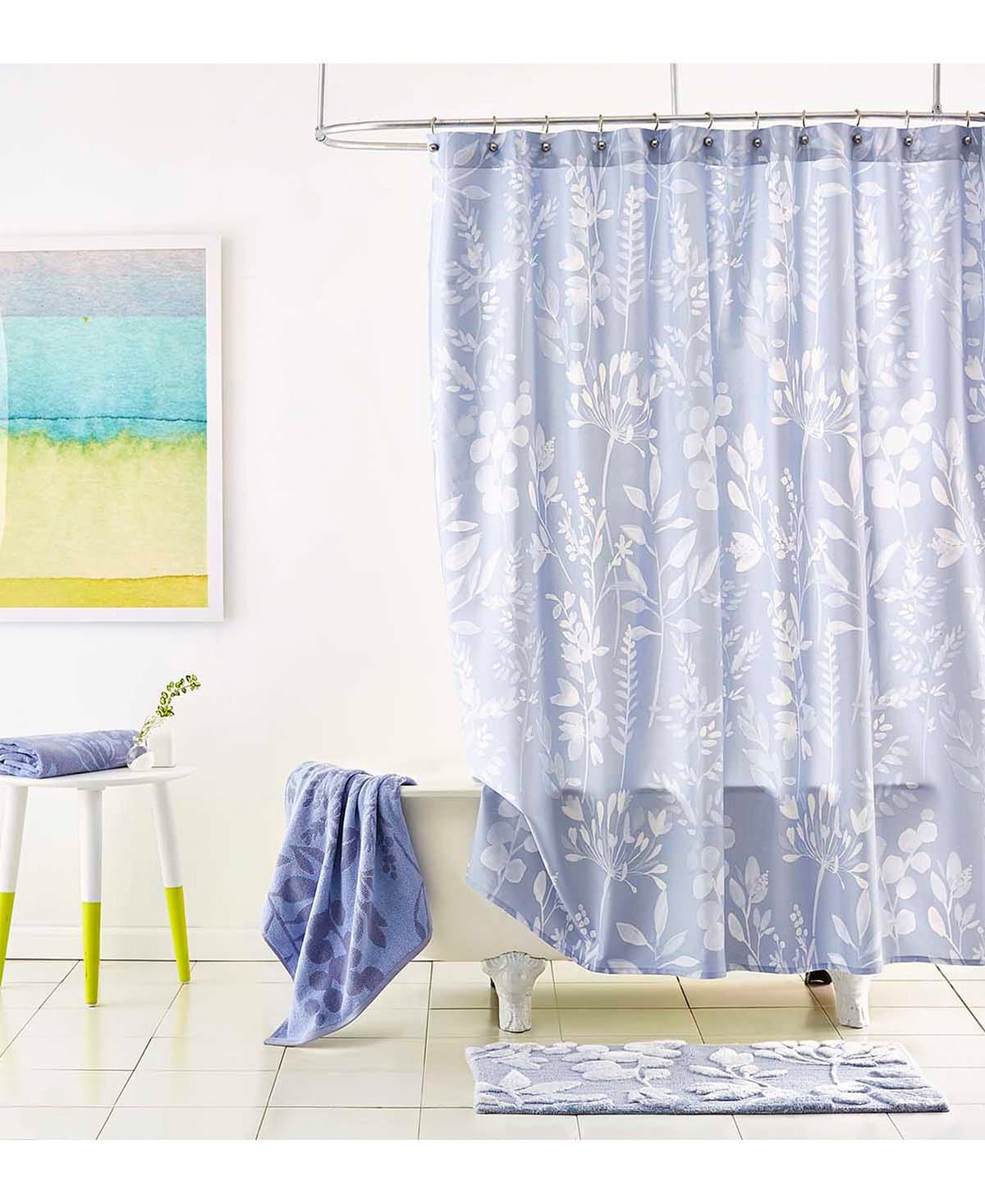 Fleur Shower Curtain, 72x72, Harebelle