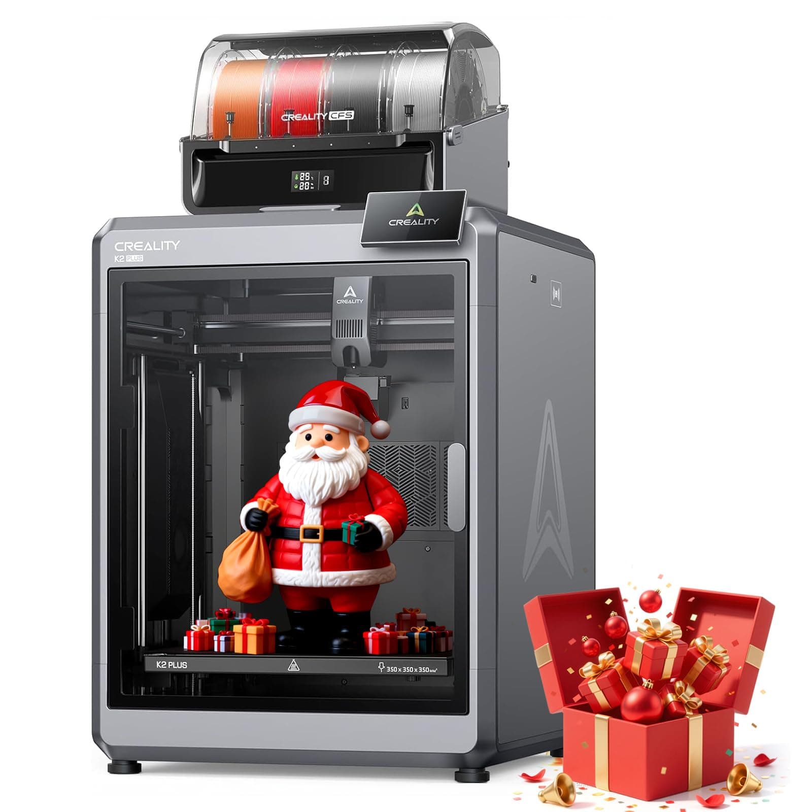 Official Creality K2 Plus Combo 3D Printers, Multicolor Printing Machine Up to 16 Colors, 600mm/s High-Speed Printing, Dual AI Camera for Monitoring, 350x350x350mm Build Volume