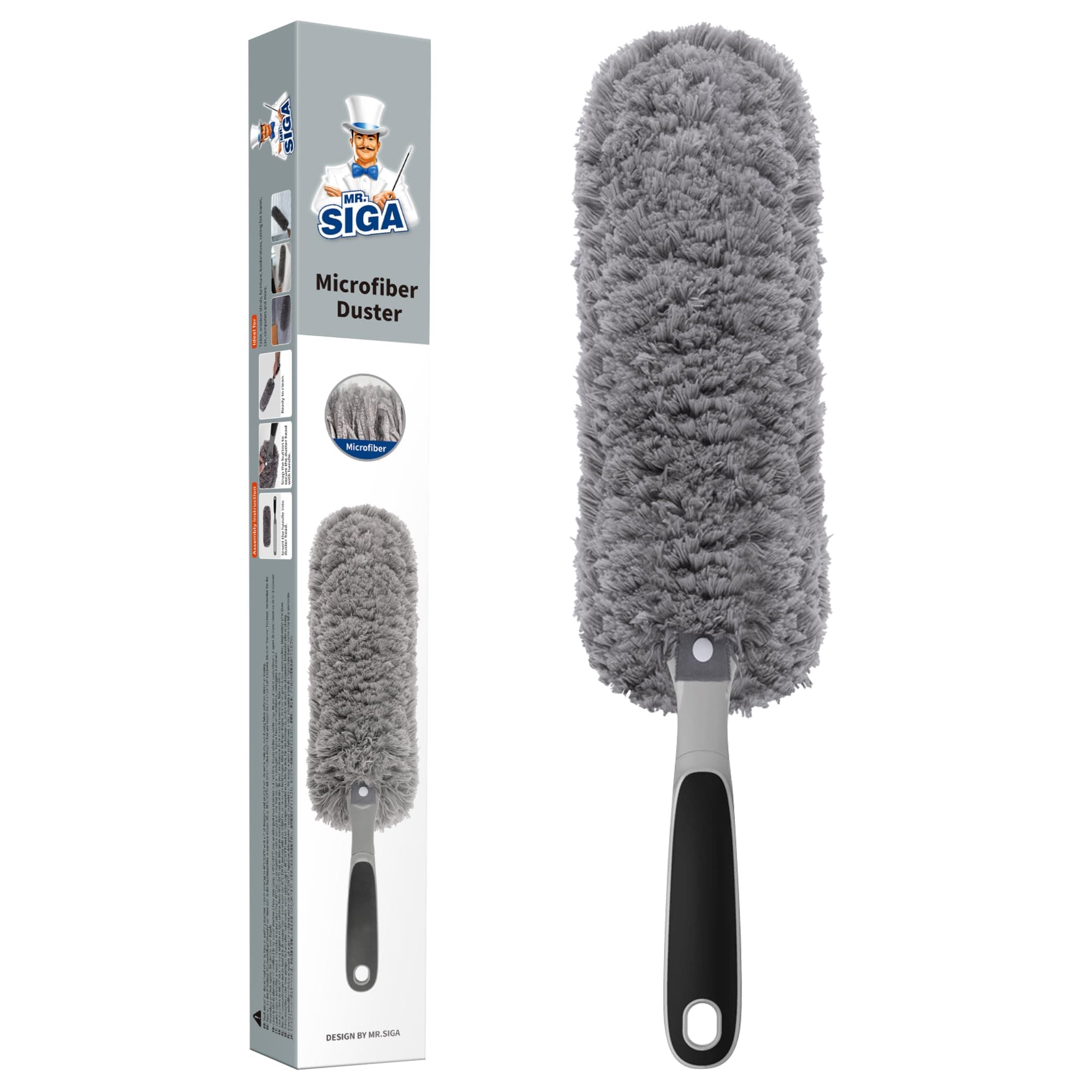 MR.SIGA Lint Free Microfiber Duster, Washable Duster for Household Cleaning