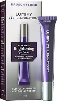 Eye Illuminations Hydra-Gel Brightening Eye Cream, Smoother Looking Skin with Subtle Glow, Contains Vitamin C, Caffeine, Niacinamide & Hyaluronic Acid, Clinically Proven & Hypoallergenic, 15 g