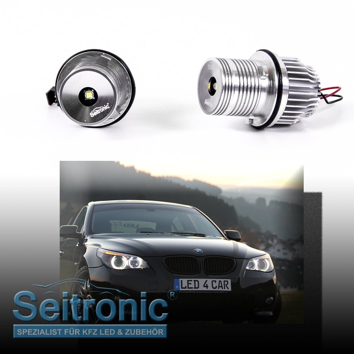 Xenon White Burner Lights Long Life Without error message PLUS Eye Halo Light. LED Angel Eyes Corona Efficient 10 Watt in Xenon White.