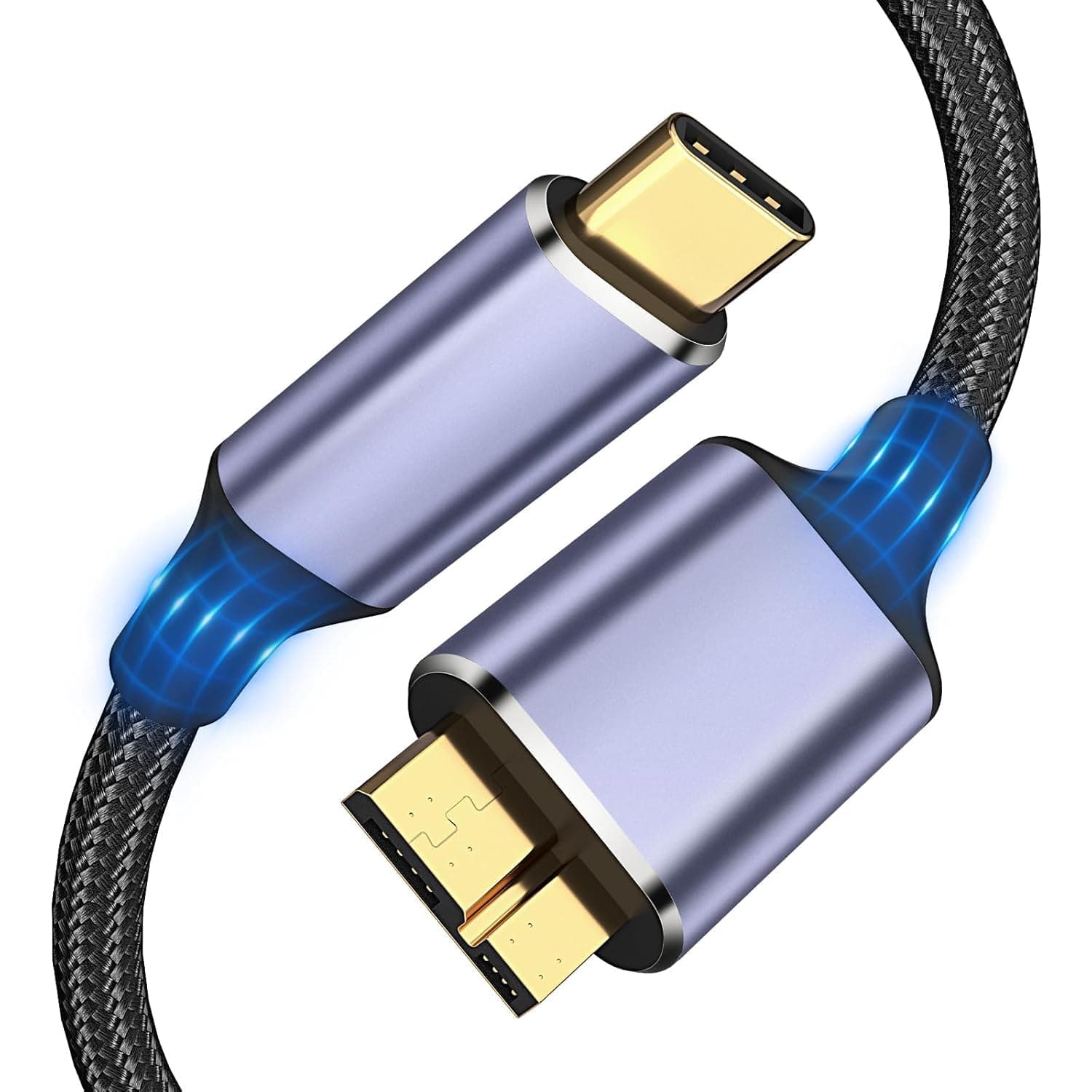 rts Usb C Type C External Hard Drive Disk Hdd Cable Wire,Nylon Braided 10Gbps Fast Charging&Syncing Cord Compatible Usb 3.0 Portable External Hard Drives Such As Seagate,Wd,Maxtor(3Ft/1M),Black