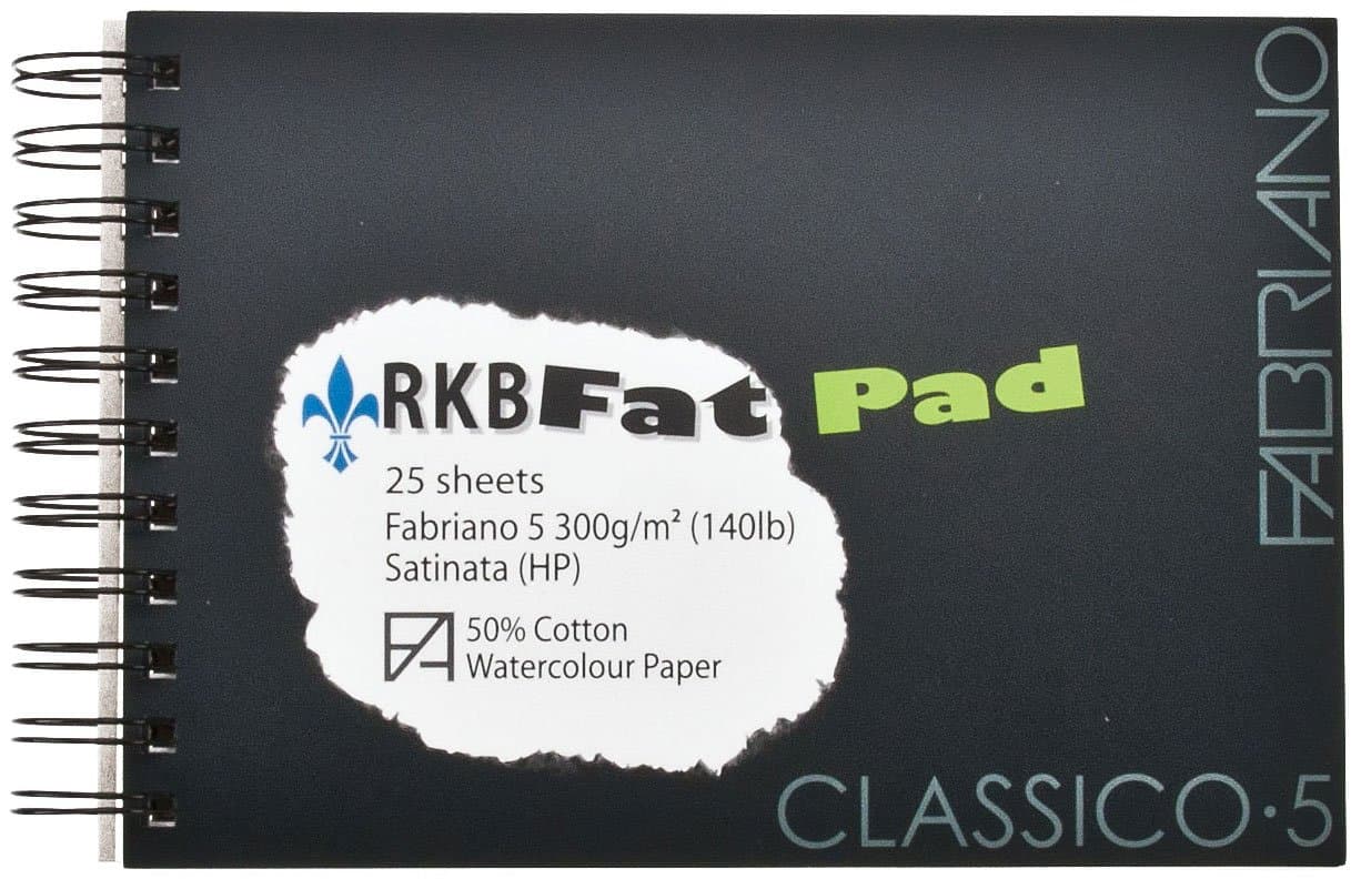 Fabriano : 5 : New 2016 Surface and New Sizing : Fat Pad : 25 Sheets : Wire Bound on Short Edge : A4