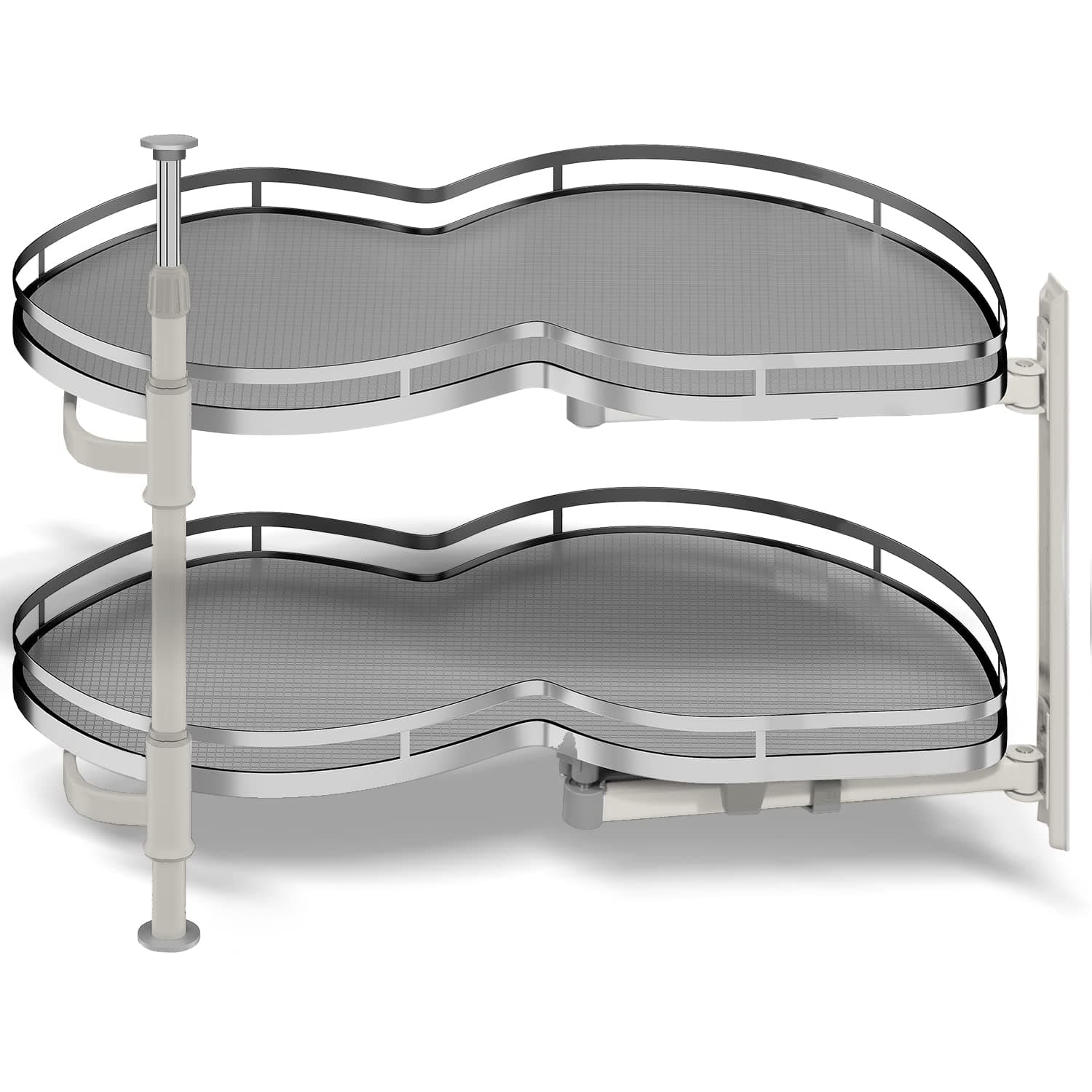 Blind Corner Cabinet Pull Out Organizer, Soft Close Swing Right Pull Out Cabinet Organizer 36inch, Corner Cabinet Lazy Susan for Corner Cabinet Blind Shelf, 2 Tiers Tray, Adjustable Height