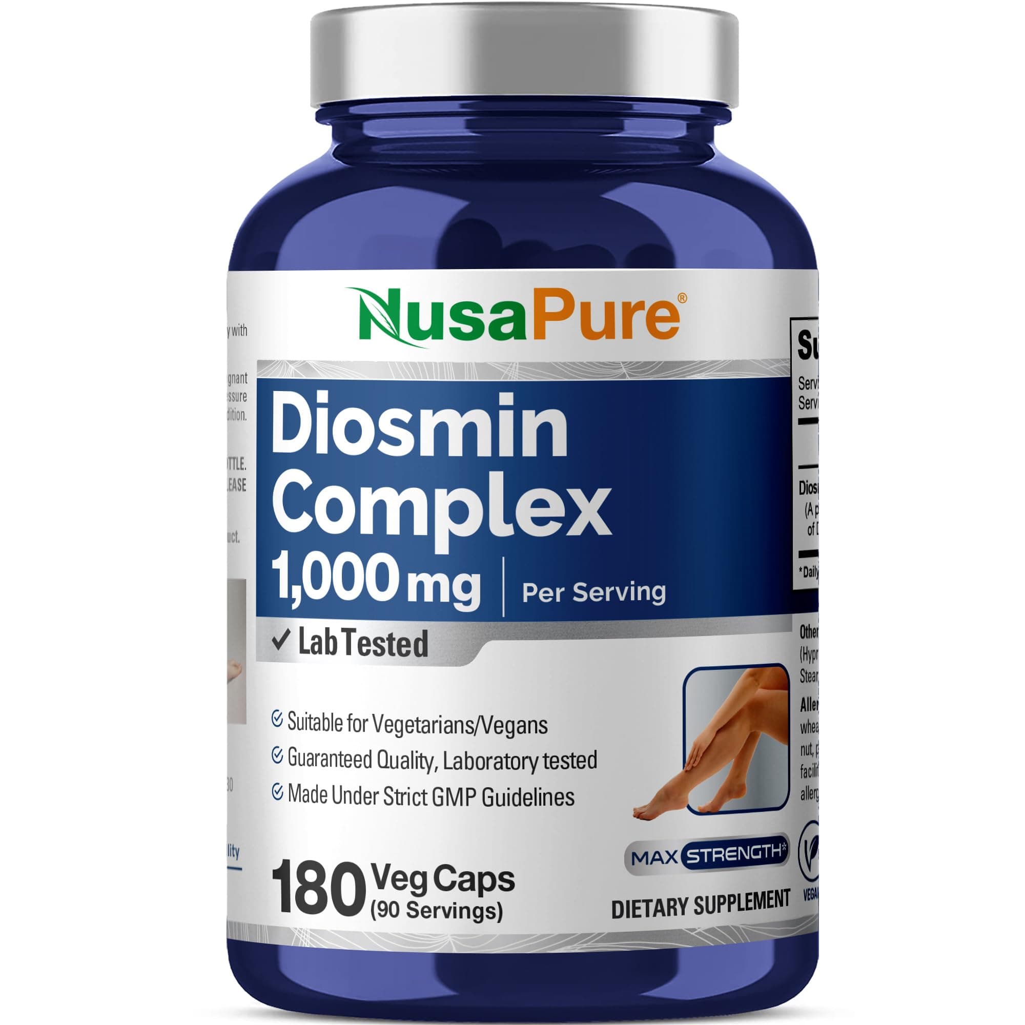 Diosmin Complex 1,000mg per Serving 180 Veggie Caps (Non-GMO, Vegan) Citrus Aurantium