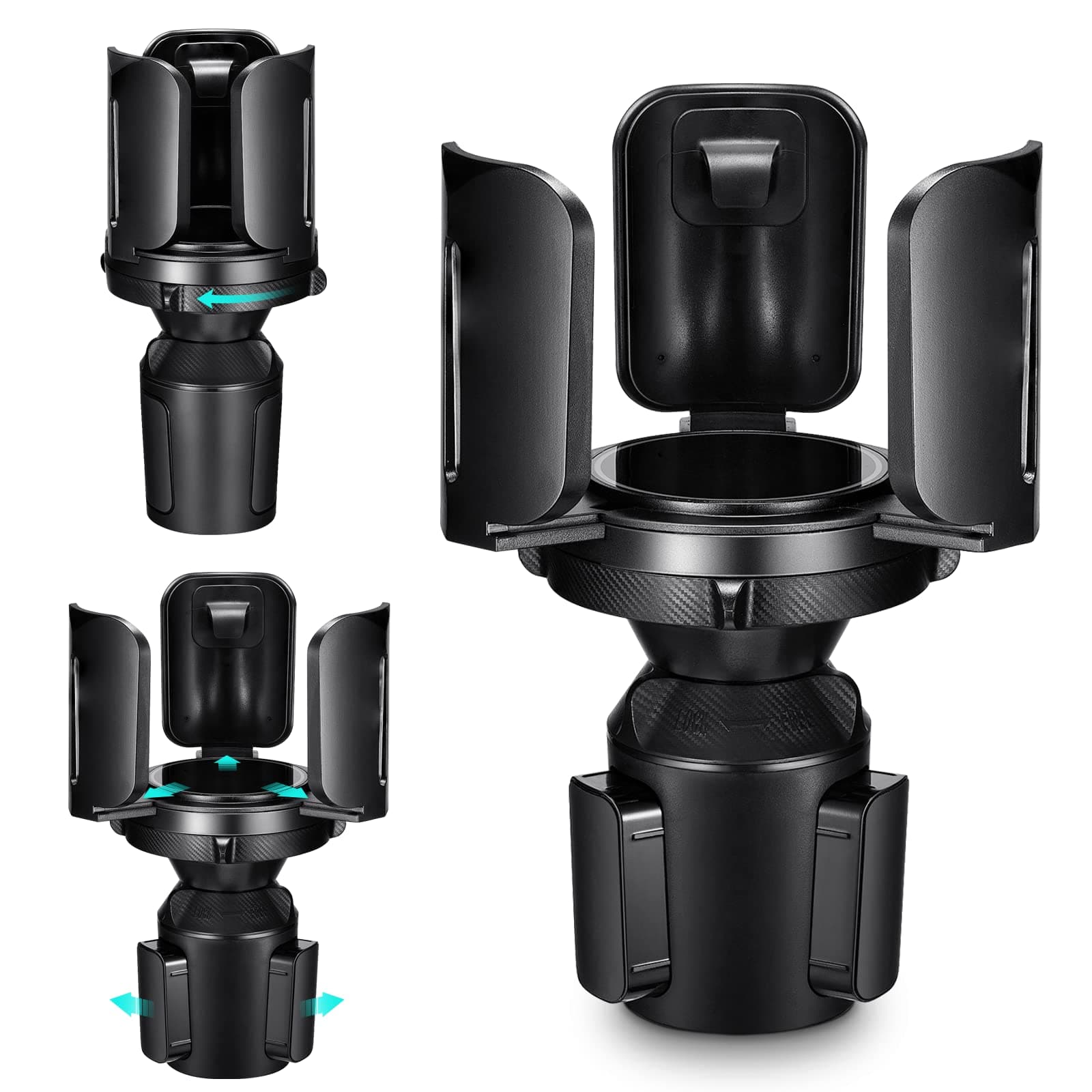 Car Cup Holder Expander Adapter (Adjustable) All Purpose Cup Holder Expander for Car with Rubber Fits Less Than 5.51 Large Bottles & Mugs & Foods & Drinks