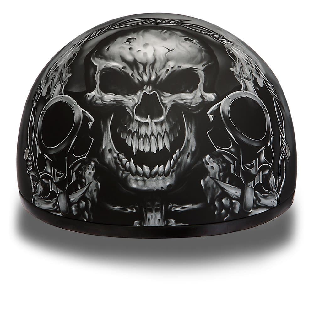Half Skull Cap Motorcycle Helmet – DOT Approved [Graphics]…