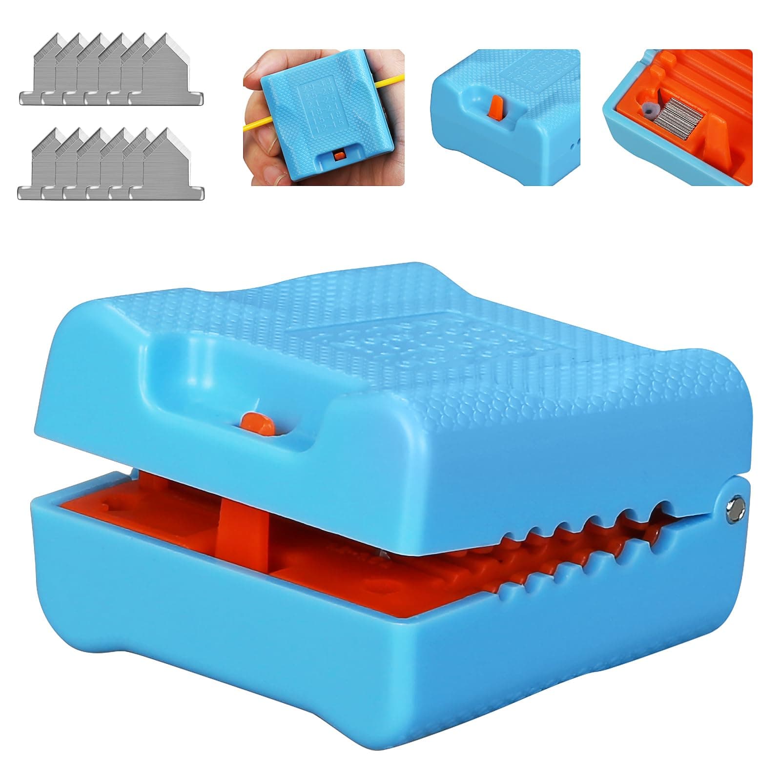 A-1233 Tube Stripper Stripping range 1.2-3.3mm Replaceable blade Cable Tube Slitter Fiber Optic Mid Span Cable Cutting Tool Jacket Tube Slitter Loose Tube Buffer with 12pcs spare blade