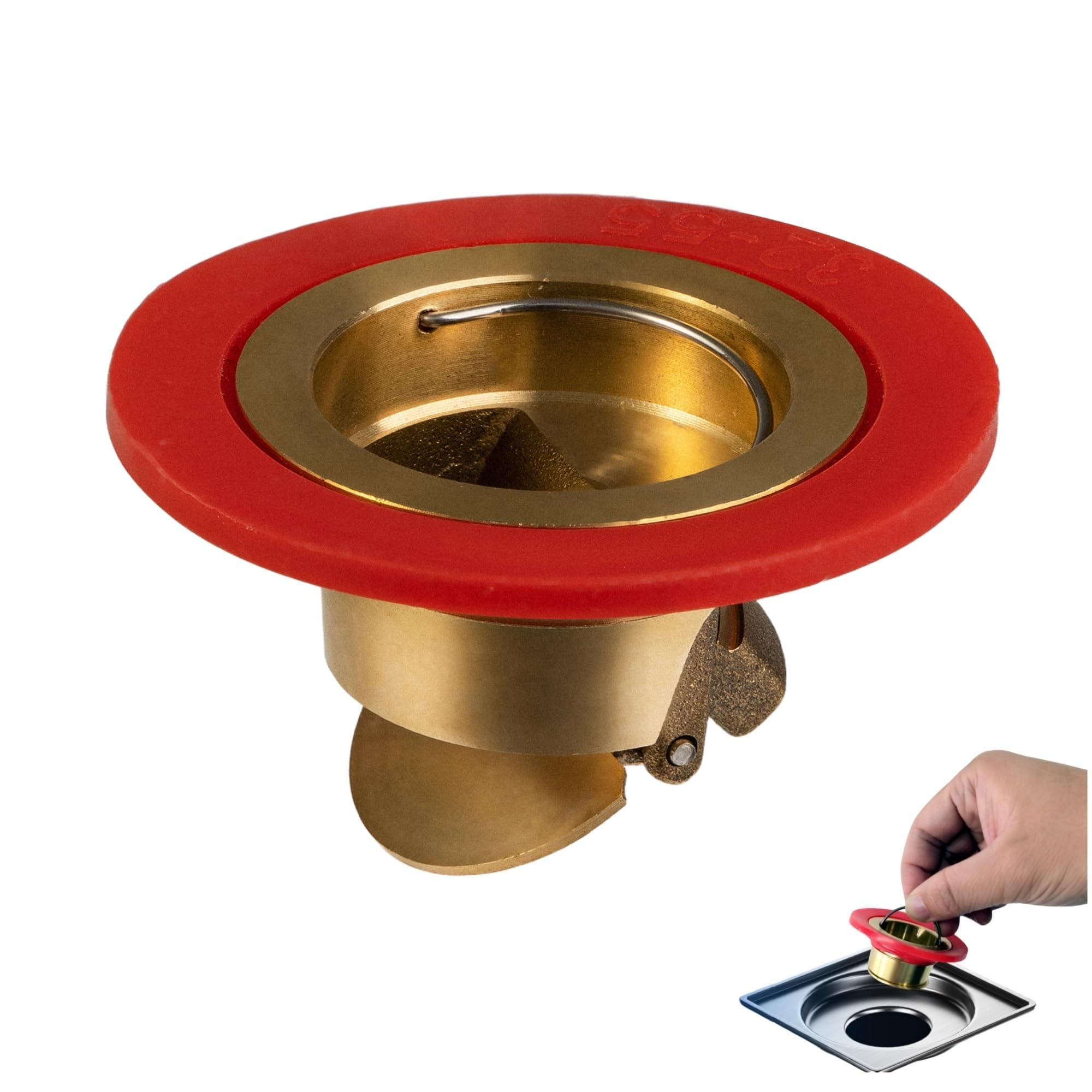Downspout Universal Brass Floor Drain core, Shower Floor Drain backflow Preventer, Suitable for 1.4''-2.0'' Caliber (1, Brass)