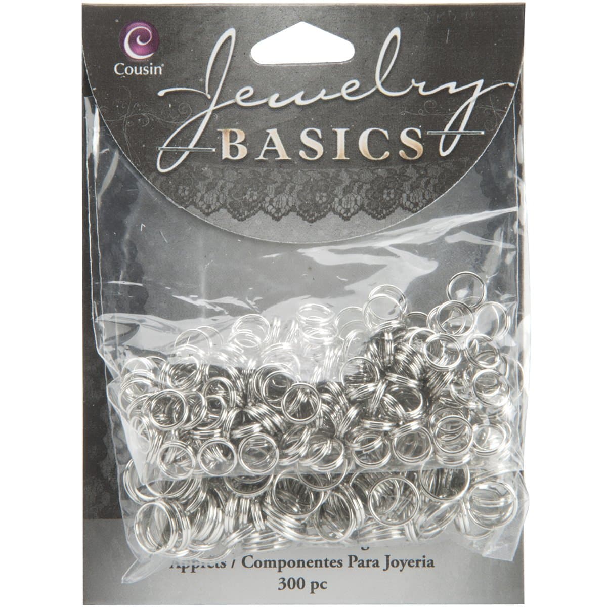 Jewelry Basics Cousin 6/8mm Split Ring, Silver, 300-Piece