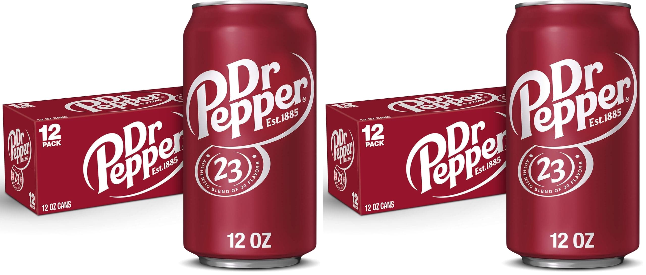 Dr Pepper Soda, 12 fl. oz. | Cans | 12 Pack | Pack of 2