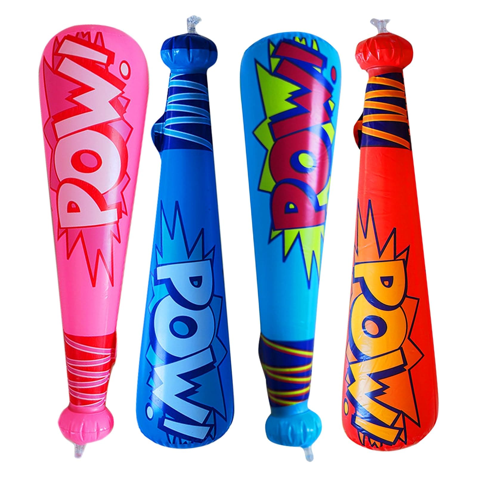 LLMSIX 4PCS Inflatable Baseball Bat, Large 16.5inch Baseball Bat Inflate Baseball Bat in Assorted Color Inflates Pow Baseball Party Favor for Beach Pool Baseball Sport Theme Party Supply