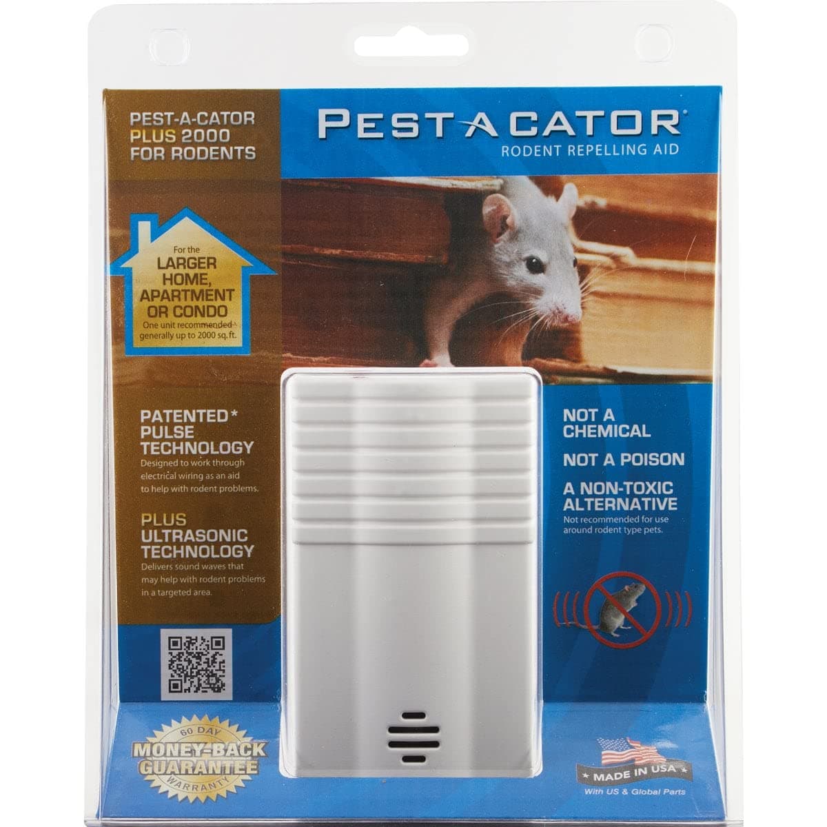Pest A Cator Plus 2000 Electromagnetic/Ultrasonic Rodent Repeller for Larger Areas