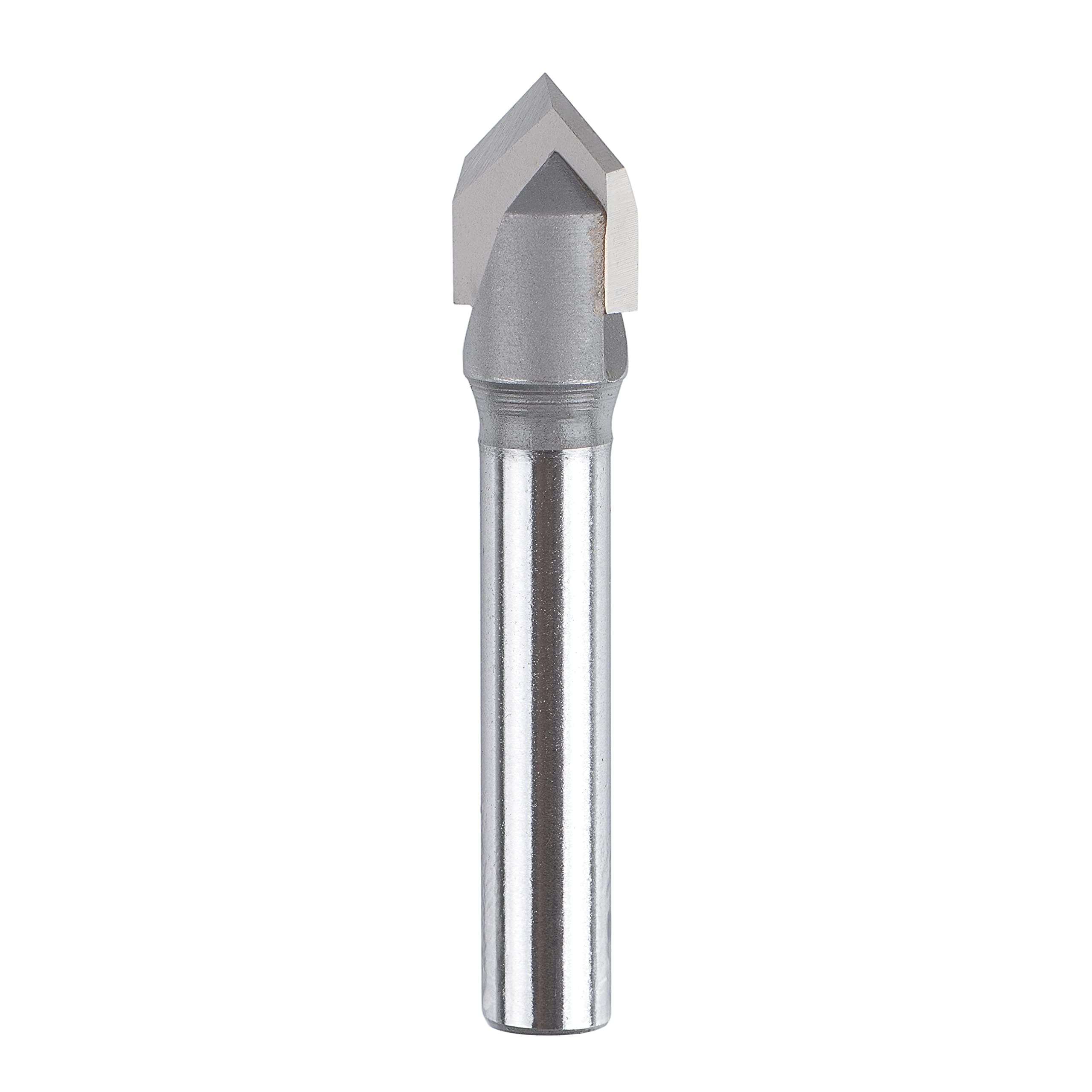 SpeTool V Groove Router Bit Chamfer Router Bits Solid Carbide Router Bits 90 Degree CNC V Bit 1/2'' Cutting Diameter 1/4'' Shank for Chamfering Wood Carving Engraving Woodworking