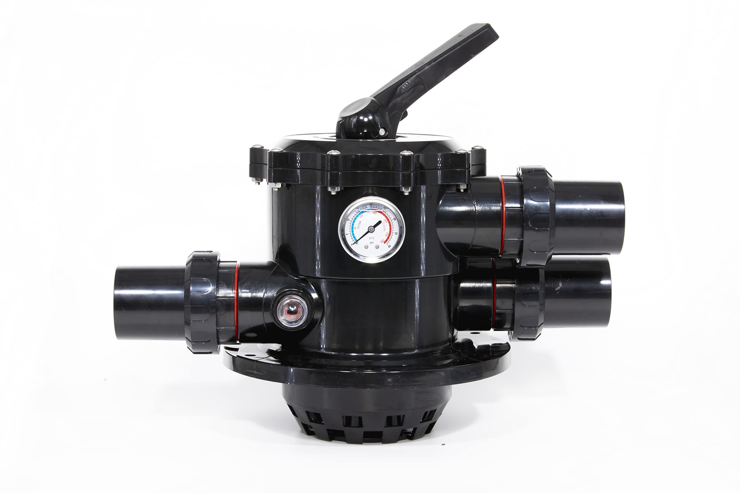 Helix Swimming pool Filter Valve 2 inch top mount Multi Port Valve are produced in versions for Top Mount and Side Mount filter designs and are made of ABS material with heavy-duty plastic handle