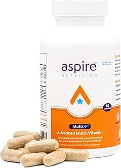 Aspire Multi+™ Advanced Multivitamin for Men, Women & Kids - Best Supplement for Focus, Attention, Memory, Mood. More Absorbent Nutrients, Minerals and Vitamins - All Natural