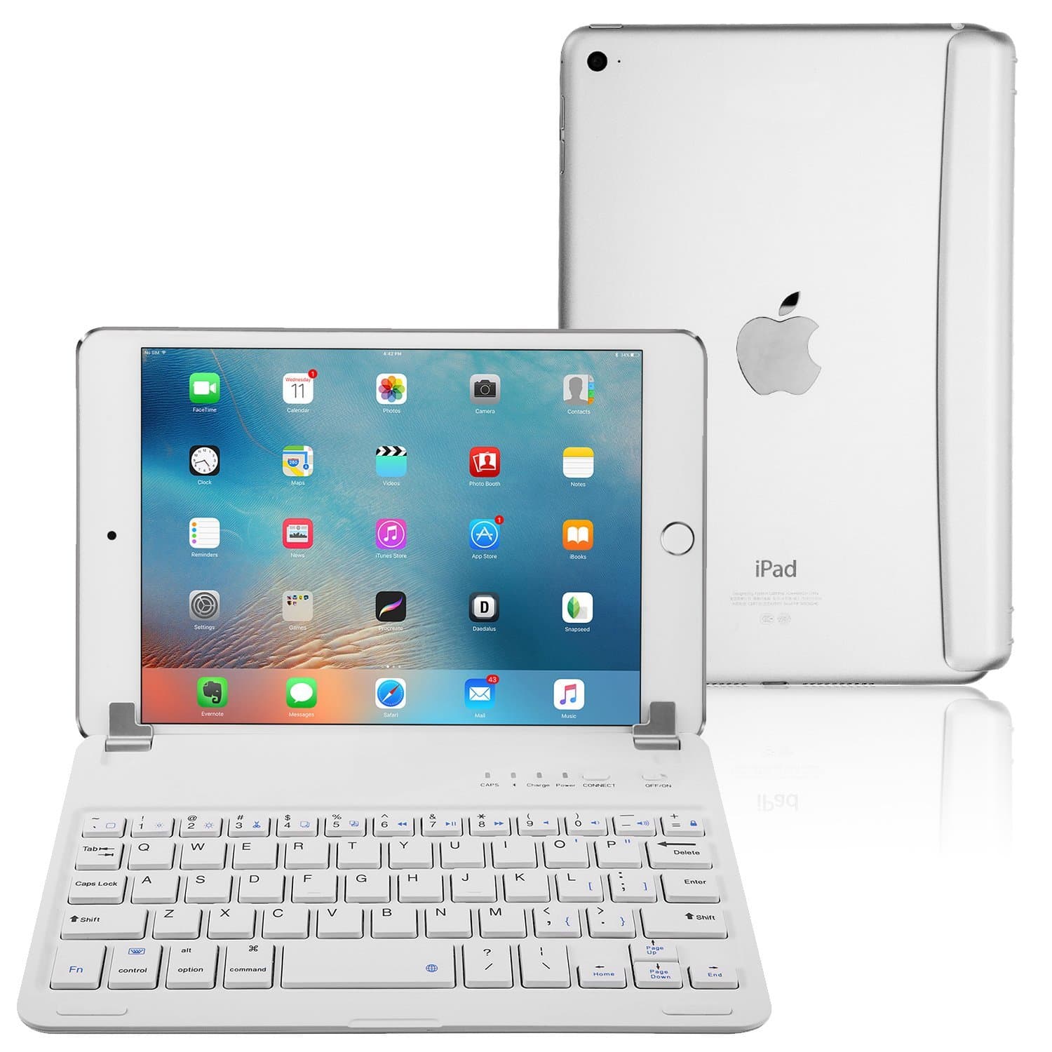 iPad Mini 3/2 / 1 Keyboard, Raydem Ultra-Thin iPad Mini Wireless Bluetooth Keyboard Folio Cover 130 Degree Multi-Angle Swivel Rotating with Auto Wake/Sleep for Apple iPad Mini 1/2 / 3