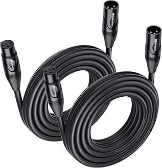 Cable Matters 2-Pack Premium XLR to XLR Microphone Cable 20 Feet