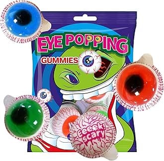 Fusion Select 2 Packs Eye Popping Gummies - Sweet Eyeball Candy for Halloween, Birthday, Trick Or Treat, Party Candy - Individually Wrapped Jelly Filled Gummies Candy for Kids, Novelty Candy Gag Gift