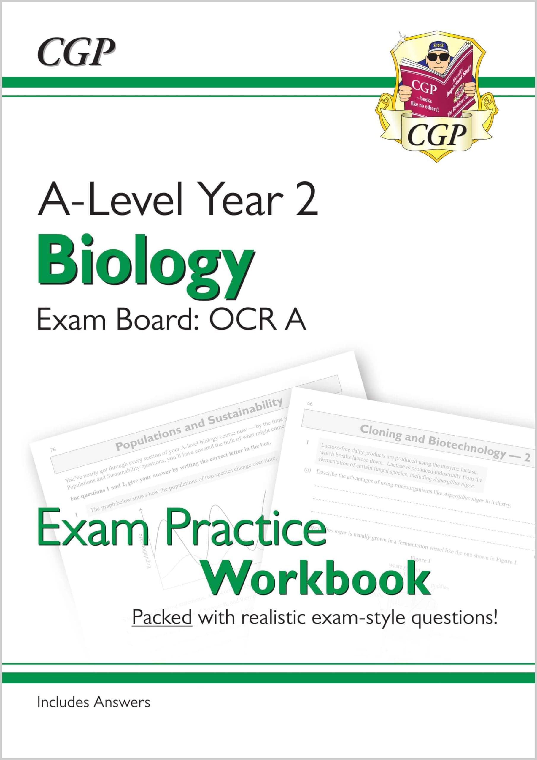 Coordination Group Publications Ltd (CGP) A-Level Biology: OCR A Year 2 Exam Practice Workbook - includes Answers